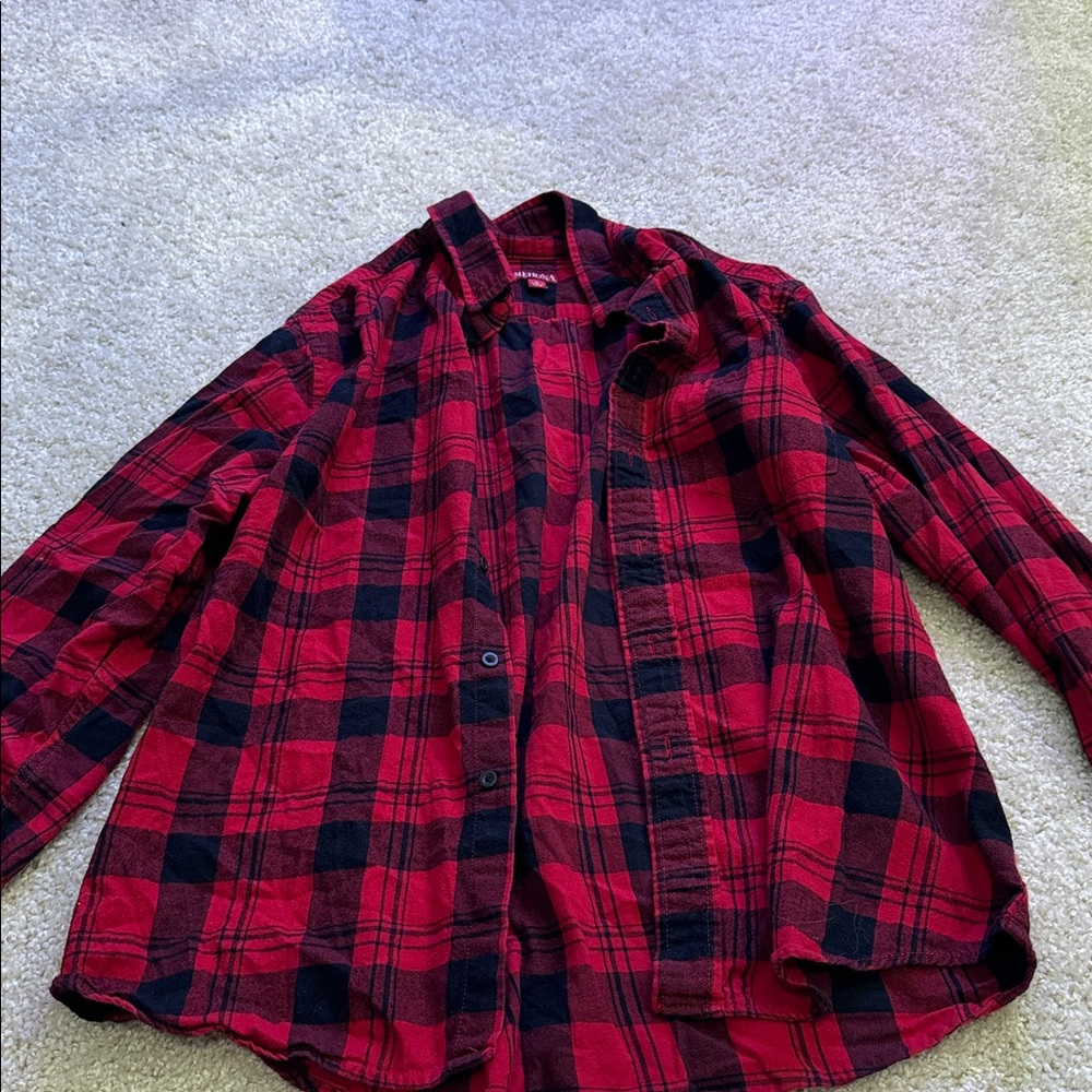 Merona Red and Black Checkered Shirt